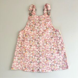Toddler Girls Pink Floral Overall Dress